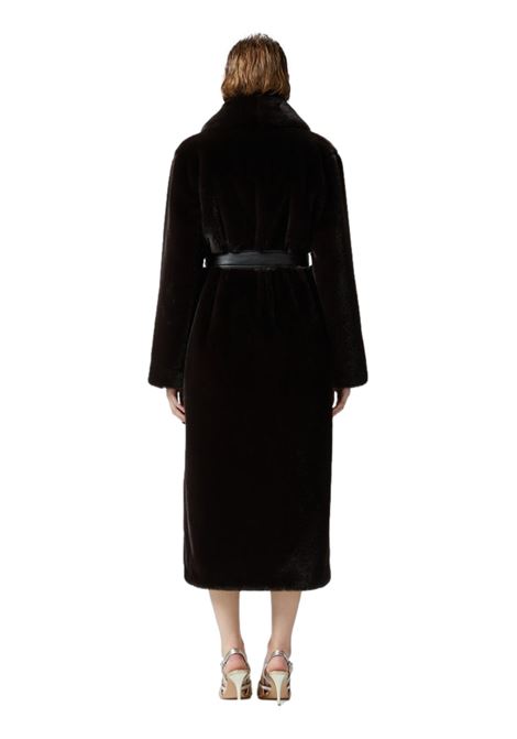 Cappotto lungo effetto pelliccia con cintura PINKO | Cappotti | 103824 A1ZMM28